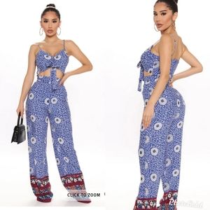 Bohemian Luxury Cut Out Jumpsuit - Blue/combo